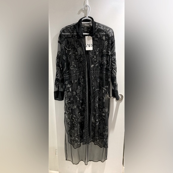 Zara black embroidered dress XS - Picture 1 of 4